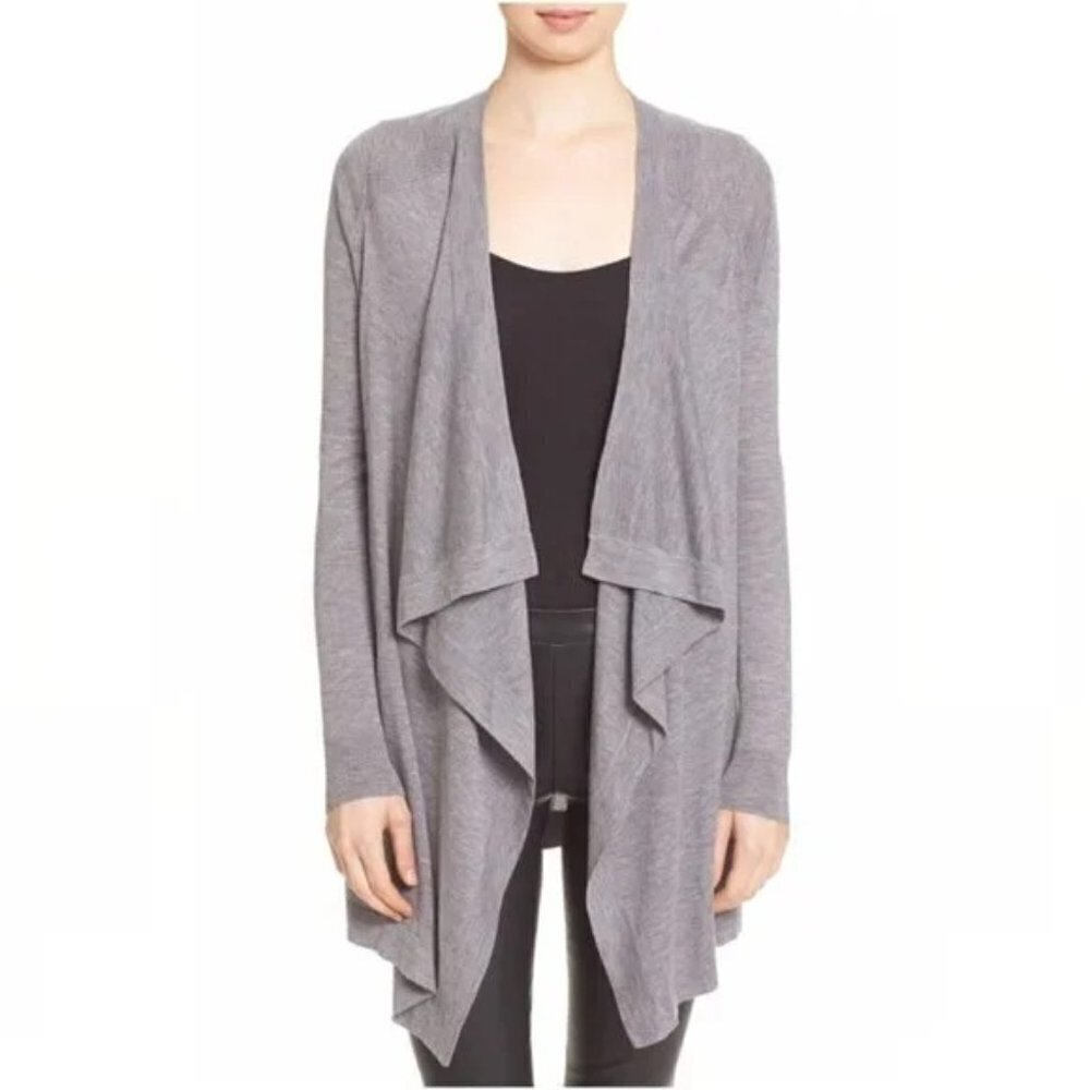 Vince Merino Wool Blend Waterfall Cardigan Gray Size S